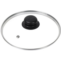 Крышка для посуды DANIKS стекло, 20 см, металлический обод, кнопка бакелит, черный, д4120ч 430301