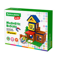 Магнитный конструктор MAGNETIC BUILD BLOCKS-39 Построй дом 39 деталей BRAUBERG KIDS 663849