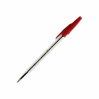 Ручка шариковая CARIOCA "Corvina 51", красная, 1мм, прозрачный корпус Carioca