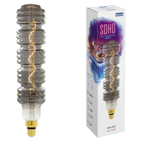 Лампа светодиодная филаментная LED-SF41-5W/SOHO/E27/CW CHROME/SMOKE GLS77CR SOHO спиральный филамент хром./дым. колба Un