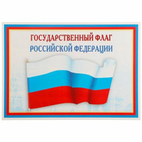 Плакат Государственный флаг РФ 21х30 см 20 шт Китай