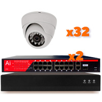 Комплект видеонаблюдения IP 2Мп Ps-Link KIT-A232IP-POE 32 камеры для помещения