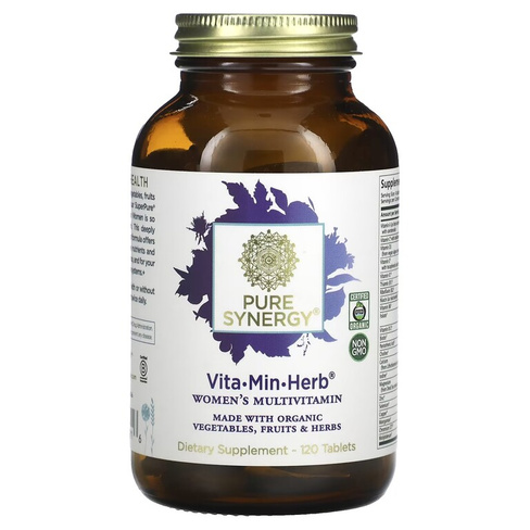 Pure Synergy Vita-Min-Herb мультивитамины для женщин, 120 таблеток