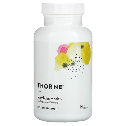 Средство Thorne для здорового обмена веществ с бергамотом и куркумой, 120 капсул