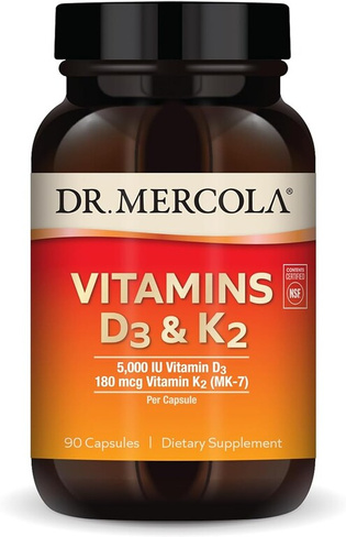 Mercola Витамины D3 и K2, 90 капсул