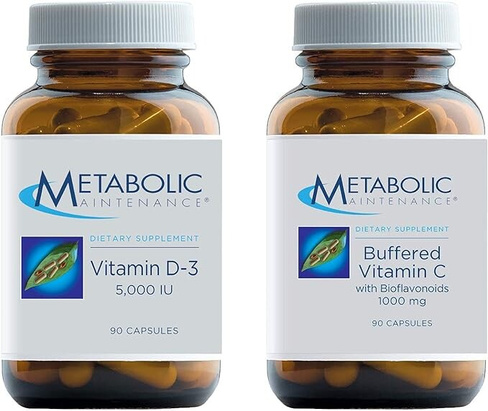 Набор из 2 продуктов для поддержания метаболизма с витамином D-3 5000 МЕ, по 90 капсул в каждой