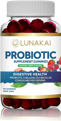 Пробиотик Lunakai 5 Billion CFU For Digestive Health For Adults And Kids Non-GMO Vegan, 12 банок х 60 пастилок