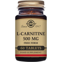 Таблетки L-карнитина 500 мг для поддержки метаболизма 60 таблеток — веганские, без глютена и кошерные, Solgar