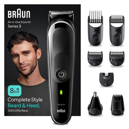Универсальный набор для ухода за бородой, триммер для бороды, машинка для стрижки волос 8-в-1 для мужчин, водонепроницае