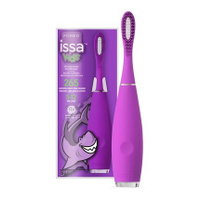 Issa Kids Ультра-гигиеничная силиконовая электрическая зубная щетка Sonic для детей 5-12 лет со скребком для языка и мин