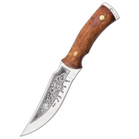 Нож нескладной цельнометаллический с деревянными накладками Кизляр паук-цм (3036)