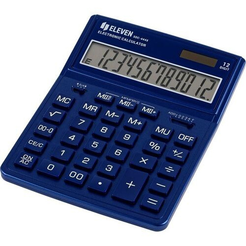 Калькулятор ELEVEN SDC-444X, 12-разрядный, темно-синий