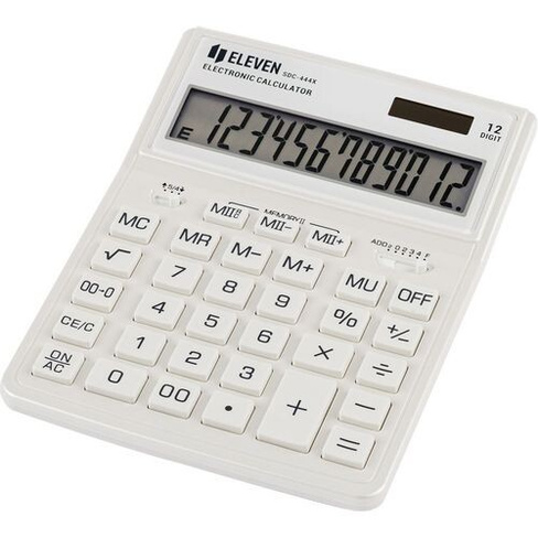 Калькулятор ELEVEN SDC-444X, 12-разрядный, белый