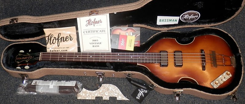 Басс гитара Hofner 500/1-61L-RLC-0 1961 Relic Violin Bass Sunburst Left Handed Made in Germany w/case German
