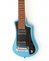 Электрогитара Hofner Shorty Deluxe 2 Humbucker Travel Electric Guitar in Blue with Gig Bag