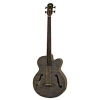 Басс гитара Aria FEB-F2/FL-STBK Flame Nato Top Nato Neck 4-String Fretless Acoustic Bass Guitar w/Gig Bag - Stained Blac