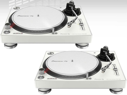 2x Pioneer PLX-500-W High-Torque Direct Drive Vinyl DJ виниловый проигрыватель PLX-500 (WHITE) 2x Pioneer PLX-500-W High