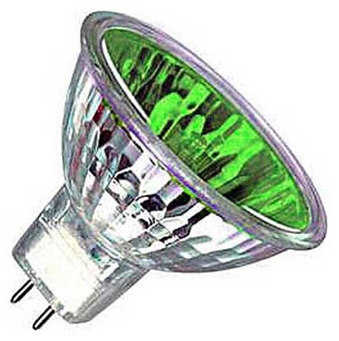 Лампа накаливания галогенная 35W 12V GU5.3 - зеленый
