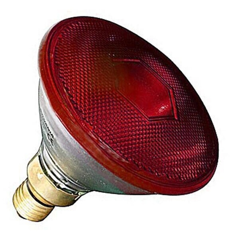 Лампа накаливания галогенная 150W R120 Е27 - красный