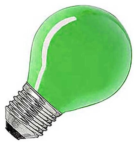 Лампа накаливания обычная 10W R45 Е27 M, Зеленая