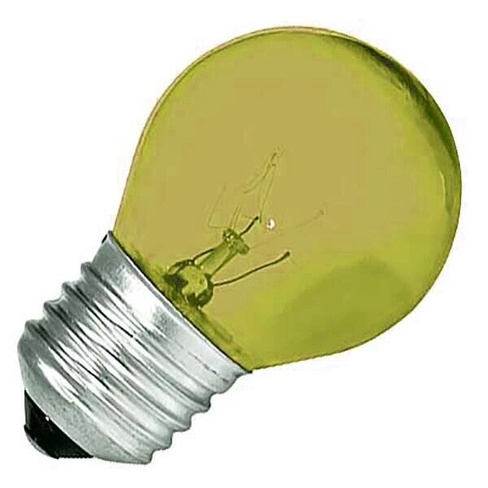 Лампа накаливания обычная 10W R45 Е27 T, Желтая