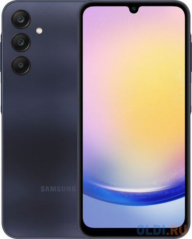 Смартфон Samsung SM-A256E Galaxy A25 128Gb 6Gb темно-синий моноблок 3G 4G 2Sim 6.5" 1080x2340 Android 14 50Mpix 802.11 a