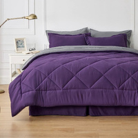 Комплект двуспального постельного белья Bedsure Queen, 7 предметов, фиолетовый
