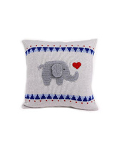Слон с подушкой-сердечком, 10 x 10 дюймов Melange Collection, цвет Gray