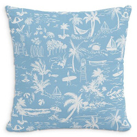 Декоративная подушка из пляжного туалетного белья со вставкой из перьев, 22 x 22 дюйма Cloth & Company, цвет Blue