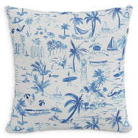 Декоративная подушка из пляжного туалетного белья со вставкой из перьев, 22 x 22 дюйма Cloth & Company, цвет Blue