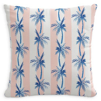Декоративная подушка Cabana Stripe Palms, 18 x 18 дюймов Cloth & Company, цвет Orange