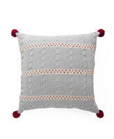 Праздничная декоративная подушка вязанной вязки, 14 x 14 дюймов Melange Collection, цвет Gray