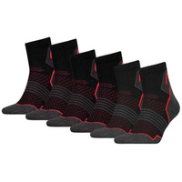 Комплект походных носков до щиколотки Head Unisex, 6 пар, черный/красный