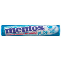 Жевательная резинка MENTOS Pure Fresh (Ментос) "Ролл Свежая Мята", 15,5 г, 87545, 48 шт.