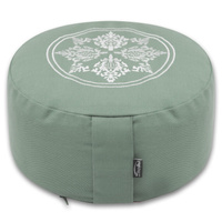YOGISHOP.COM Круглая подушка для медитации - органический хлопок - ø 30см x 15см, оливково-зеленый