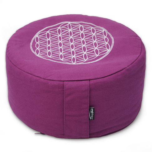 YOGISHOP.COM Подушка для медитации круглая - винтаж - хлопок - ø 30см x 15см, фиолетовый