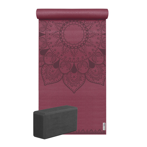 YOGISTAR Yoga Set Starter Edition - аджна чакра (коврик для йоги + 1 блок для йоги), Балтийский синий