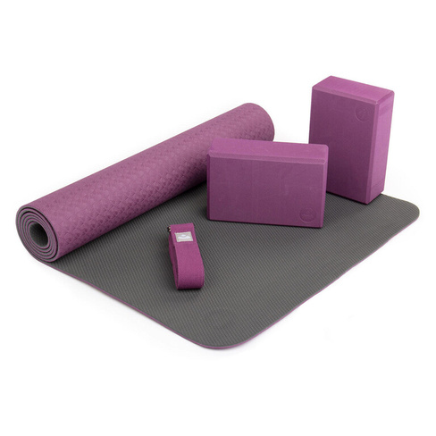 Комплект для йоги FLOW, ПУРПУРНЫЙ BODHI, фиолетовый