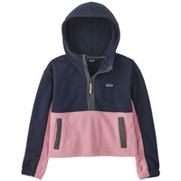 Пуловер Patagonia Microdini Cropped Hoodie Fleece, цвет New Navy/Planet Pink
