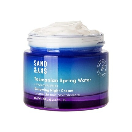 Обновляющий ночной крем с родниковой водой Тасмании для глубокого увлажнения и обновления кожи, Sand & Sky