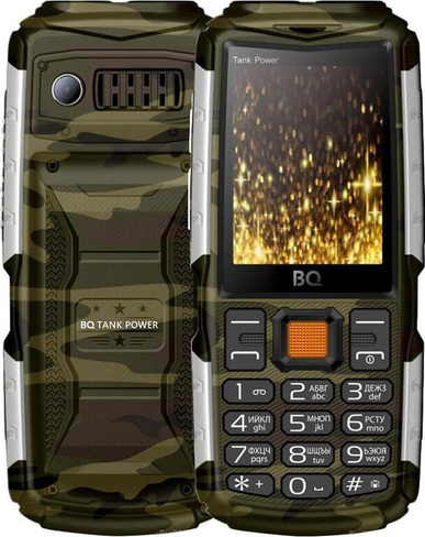 Мобильный телефон BQ 2430 Tank Power, 2 SIM, зеленый/серебро